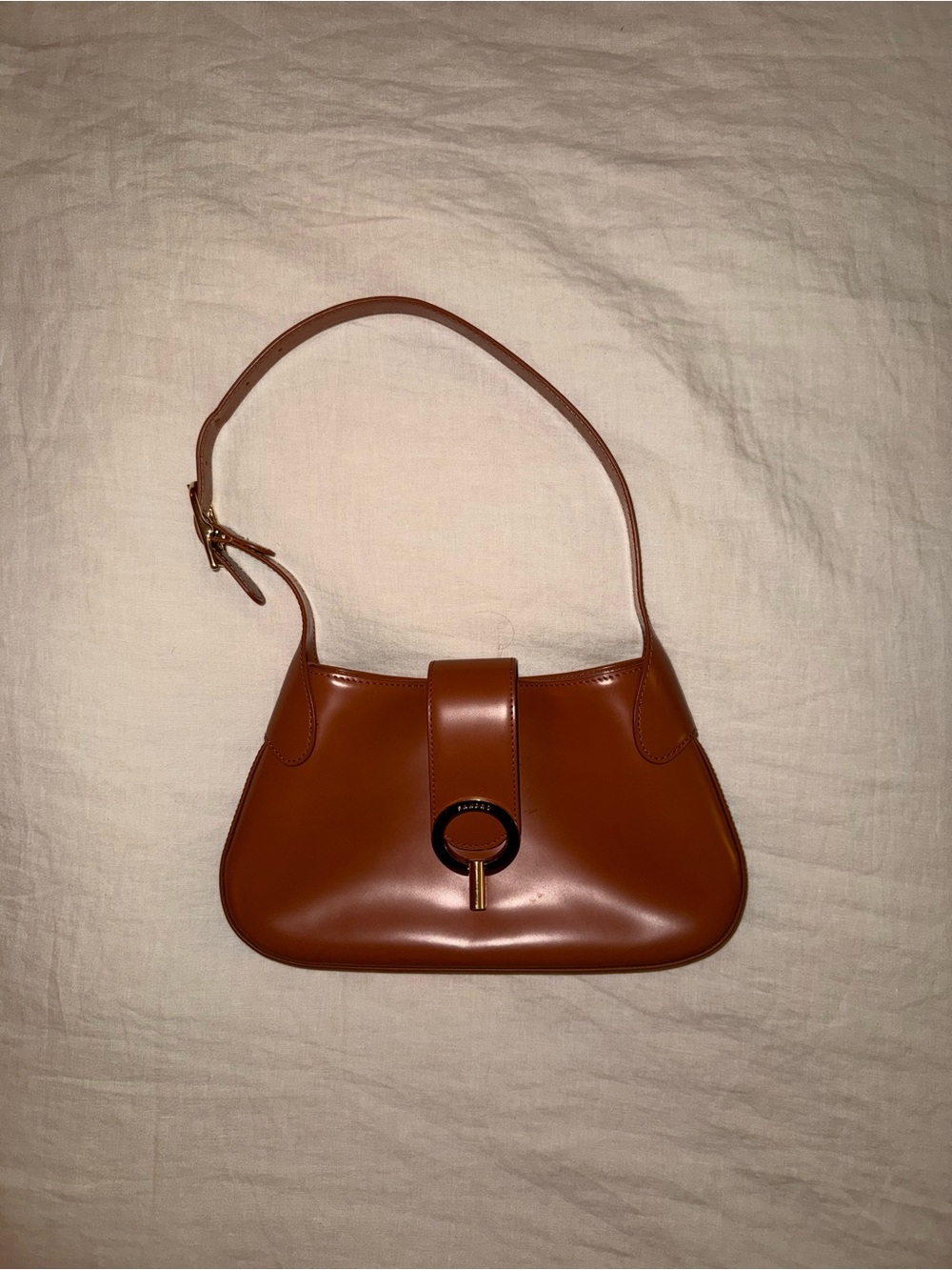 Sandro Sweet Janet Brown Leather Shoulder Bag - Picture 2 of 6